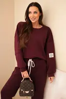 Kesi Włoski Komplet bluza + spodnie maslo tmavý bordový