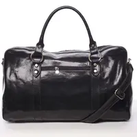 Cestovná kožená taška čierna - Delami Vera Pelle Equado