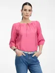 Ružová blúzka s trojštvrťovými rukávmi