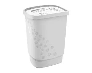 Koš na prádlo Flowers 55 l, bílý