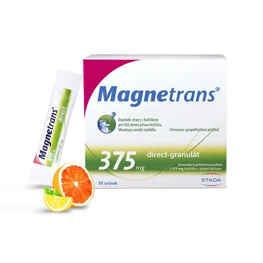 Magnetrans Direct 375 mg, magnesium, rychlé doplnění hořčíku 20 tyčinek granulátu
