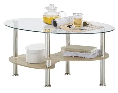 Oválný konferenční stolek Panty, dub sonoma/artisan