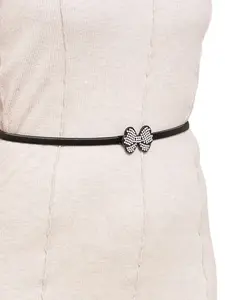 Dámský pásek Resti Black Melina s kovovou mašlí