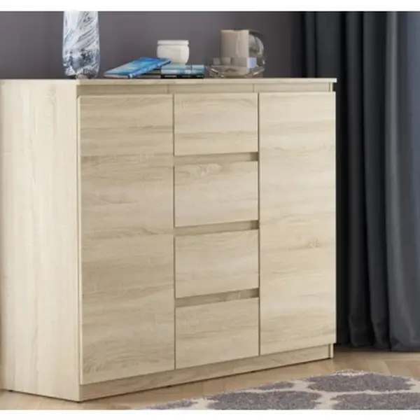 Široká komoda se 4 zásuvkami Carlos, dub sonoma, 120 cm