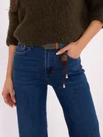 Dámské rovné džíny v tmavě modré barvě