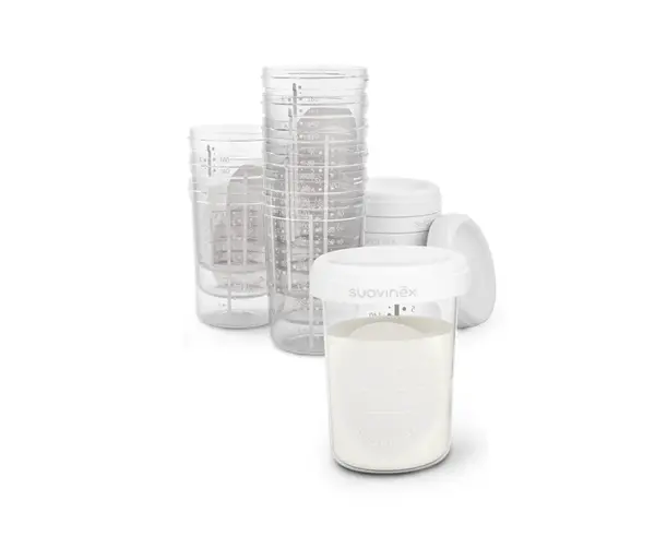 Suavinex Skladovací pohárky na pevné pokrmy a tekutiny 200 ml 10 ks
