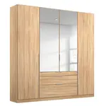 Rauch Möbel ŠATNÍ SKŘÍŇ S OTOČNÝMI DVEŘMI, barvy stříbra, Sonoma dub, 181/229/54 cm