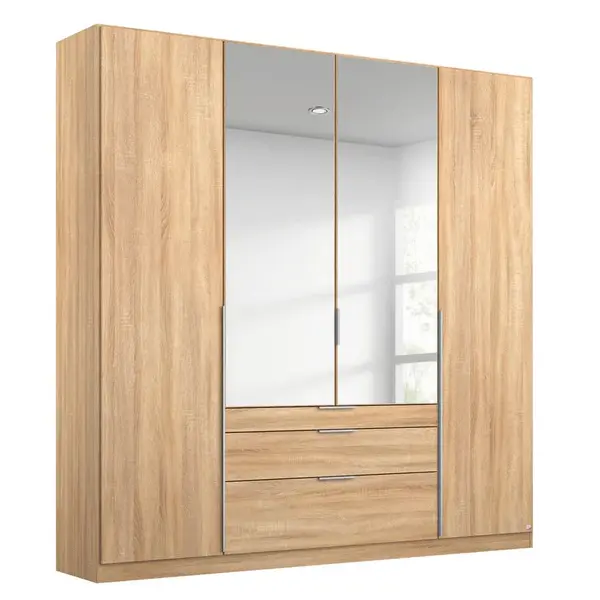 Rauch Möbel ŠATNÍ SKŘÍŇ S OTOČNÝMI DVEŘMI, barvy stříbra, Sonoma dub, 181/229/54 cm