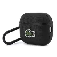 Pouzdro Lacoste Petit Pique Croc Logo Patch pro AirPods Pro 3, černá