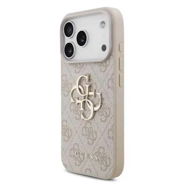 Zadní kryt Guess PU 4G Metal Logo pro Apple iPhone 17 Pro, růžová