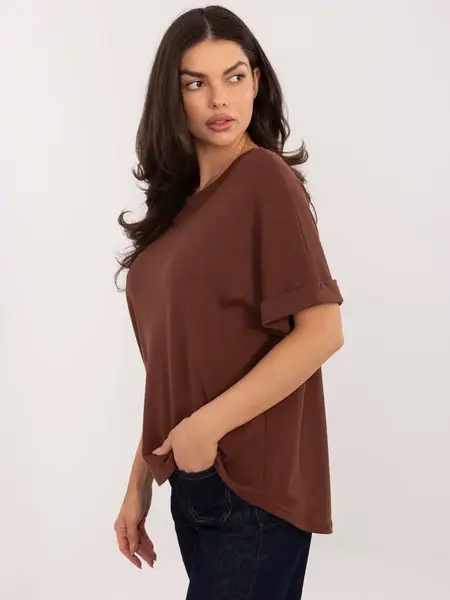 Hnědá halenka s krátkým rukávem