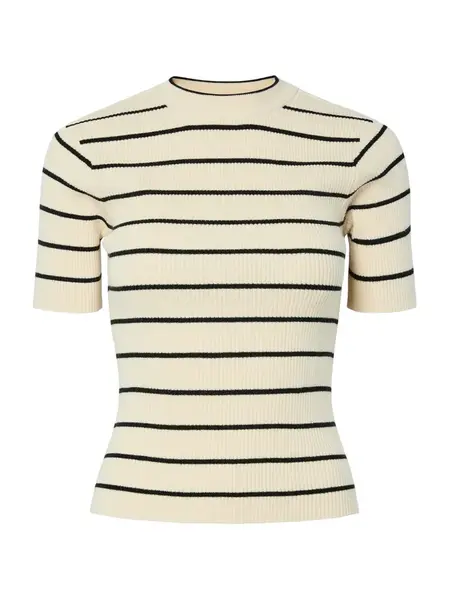 PIECES Sveter  krémová / čierna