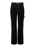 JDY Rifľové kapsáče 'TULGA'  čierny denim