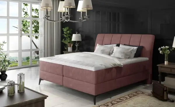 Manželská postel boxspring 180x200 s úložným prostorem aderito -