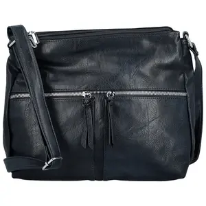 Módní dámská koženková crossbody kabelka Josefina, tmavě modrá