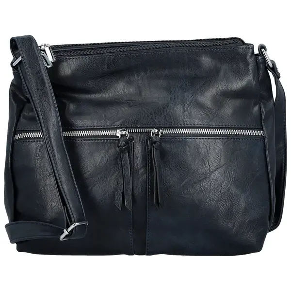 Módní dámská koženková crossbody kabelka Josefina, tmavě modrá