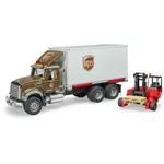 Bruder 2828 MACK Granite UPS logistik a vysokozdvihom 1:16