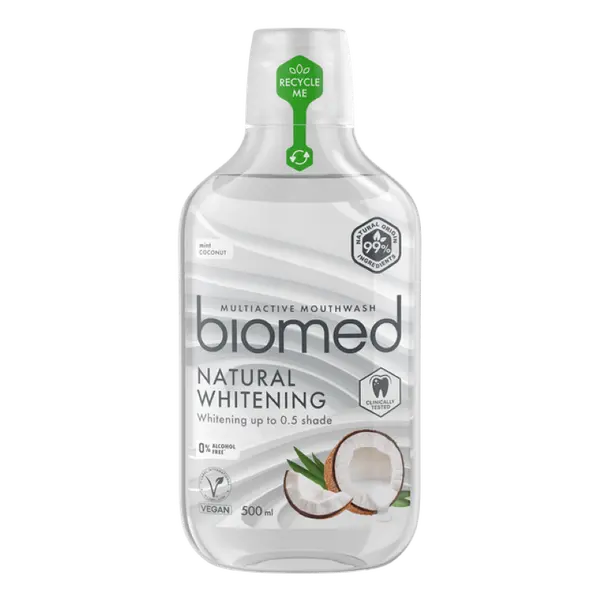BIOMED Natural Whitening ústní voda 500 ml