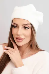 Kesi dámská klasická vlněná čepice K420 ecru