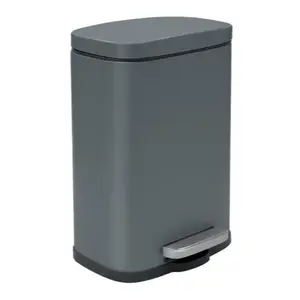 Spirella Spirella pedálový odpadkový kôš akira matná šedá oceľ soft-close 12 l 10.21560