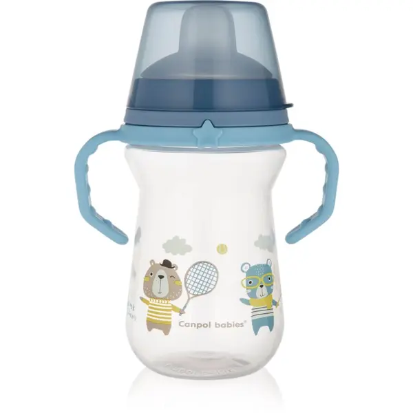 Canpol babies Bonjour Paris hrnek s držadly Blue 6m+ 250 ml