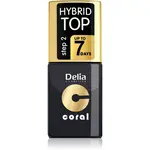 Delia Cosmetics Coral Nail Enamel Hybrid Gel gelový vrchní lak na nehty 11 ml