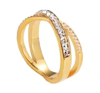 Troli Blyštivý pozlacený prsten se zirkony 49 mm