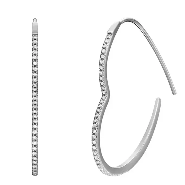 Fossil Půvabné srdíčkové náušnice s krystaly JA7231040