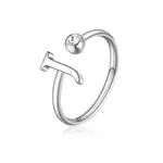 S'Agapõ Stylový ocelový prsten J s krystalem Click SCK181