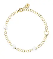 Morellato Výrazný pozlacený náramek s říčními perlami Perla SXU48