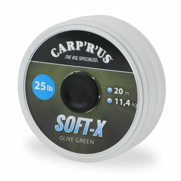 Carp´r´us návazcová šňůrka soft-x olive green 20 m - 15 lb