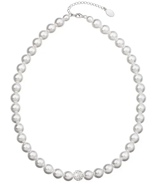 Evolution Group - Pavona Perlový náhrdelník s korálkem s krystaly Swarovski 32011.1