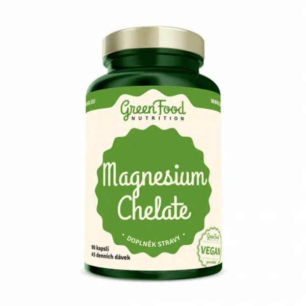 GreenFood Nutrition Magnesium Chelát + Vitamin B6 90 kapslí