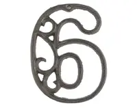 Domové  číslo 6, hnedá liatina%