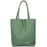 Dámska kožená kabelka cez rameno mentolová - Delami Vera Pelle Oriane