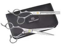 Sada kaderníckych nožníc 6,5 "a efilačných nožníc 6,35" pre ľavákov Olivia Garden SilkCut Pro (SI-PRO6.50/6.35L) + darček zadarmo