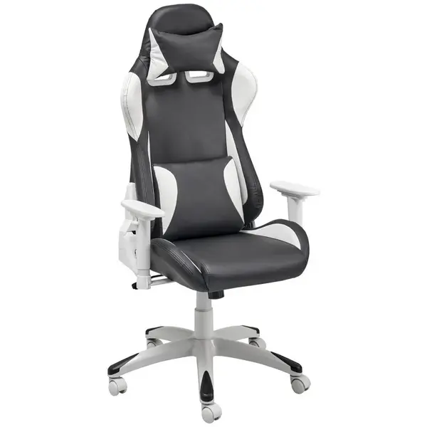 Livetastic HERNÍ ŽIDLE, vzhled kůže, černá, bílá