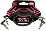 Ernie Ball Flat Ribbon Stereo Patch Cable 12" Black 2 Pack
