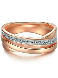 Trilani Prsteň  ružové zlato / priehľadná