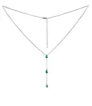 Silvego Stříbrný náhrdelník Gryn se zelenými zirkony Brilliance Zirconia MSS1023NG