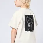 Dětské bavlněné tričko Karl Lagerfeld béžová barva, s potiskem, Z30440
