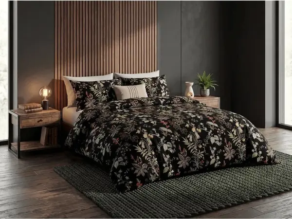 Obliečky z renforcé bavlny FLORWELLA čierne hotelová kapsa Rozmer obliečky: 70 x 90 cm | 140 x 200 cm