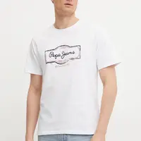 Bavlněné tričko Pepe Jeans DAXTON TEE bílá barva, s potiskem, PM509786
