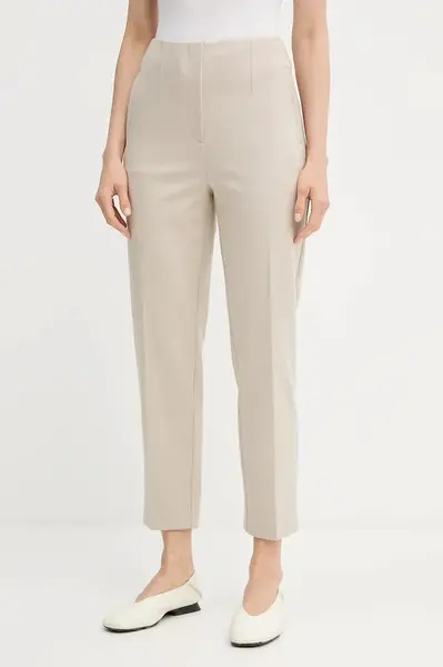 Kalhoty Calvin Klein dámské, černá barva, střih cigarette, high waist, LV044B690G