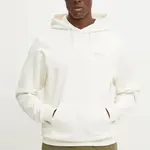 Bavlněná mikina Jack Wolfskin Essential pánská, béžová barva, s kapucí, s potiskem, A63872