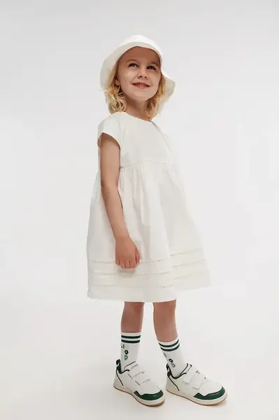 Dětské bavlněné šaty Liewood Gudrun Dress béžová barva, mini, LW18712