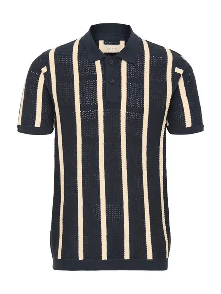 BLEND Tričko ' BHDarin Striped '  tmavomodrá / mokka