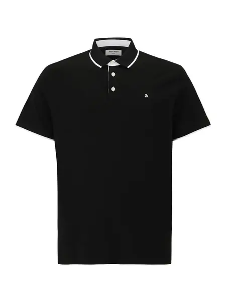 Jack & Jones Plus Tričko 'JJEPaulos'  čierna / biela