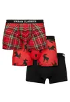 3-pack red checkered boxer shorts aop+elk aop+blk