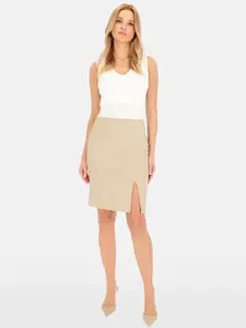 PERSO Woman's Knee-length women's suede skirt